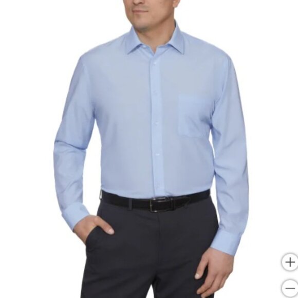 NEW Calvin Klein Men's M Active Performance Stretch Shirt Light Blue Regular Fit - Picture 1 of 10